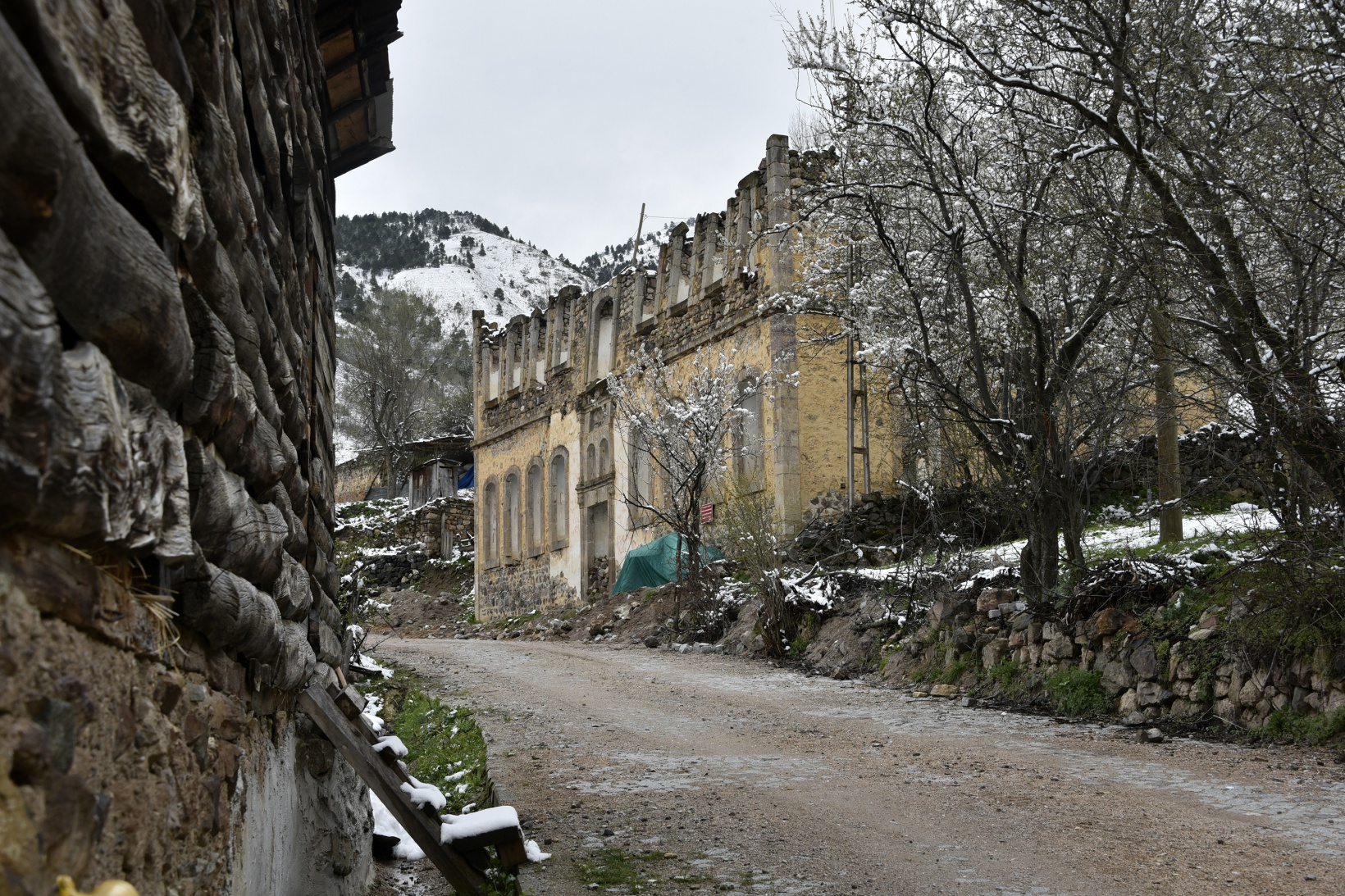 Gümüşhane’de kar yağışı zirai don tehlikesini de beraberinde getirdi 17
