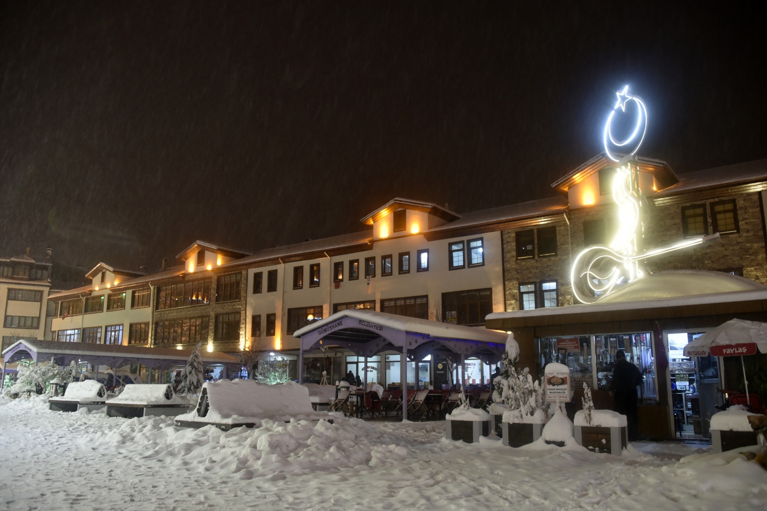 Gümüşhane’de kar ve gece güzelliği 17