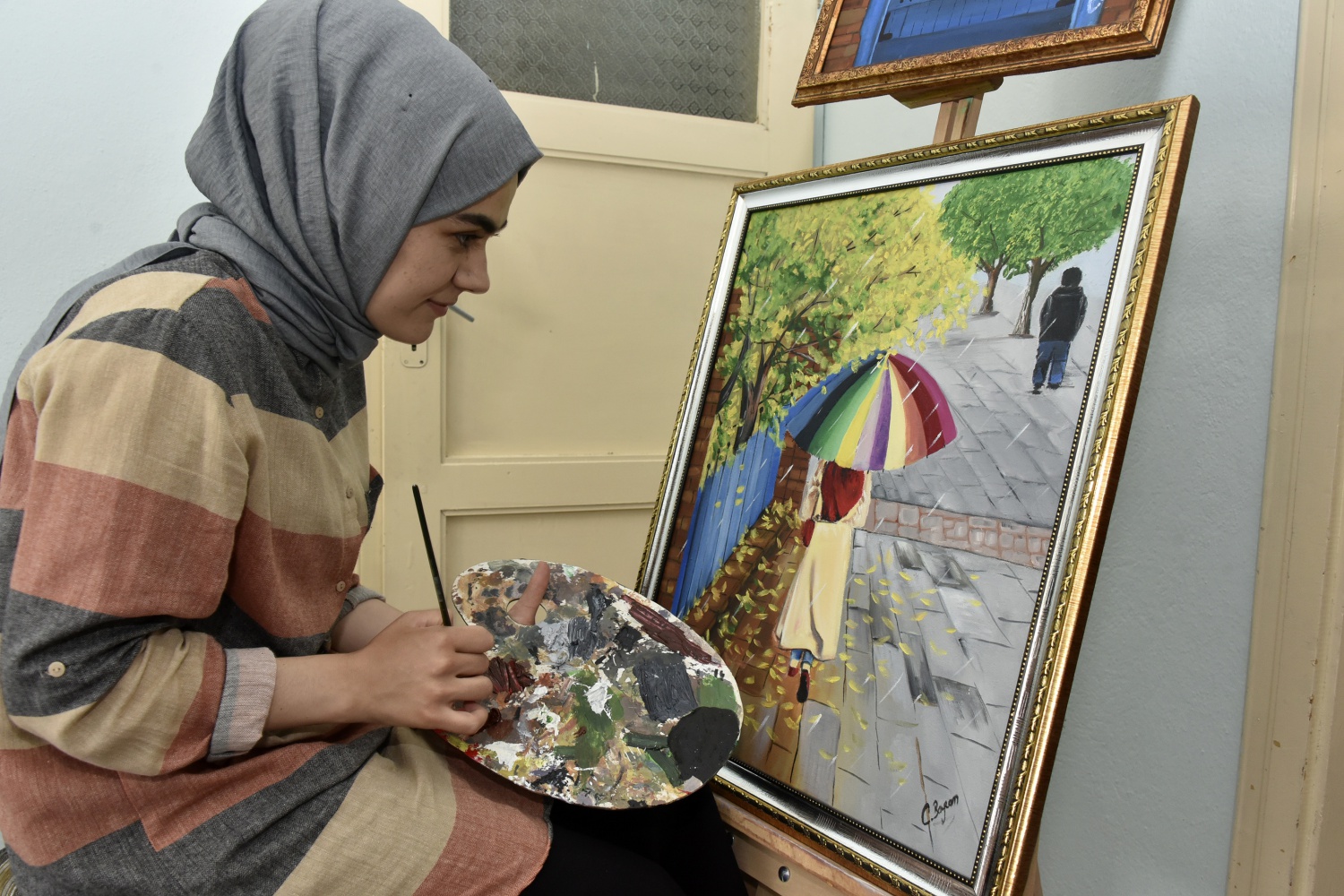 Yeteneğini kursta fark etti şimdi talep üzerine de resim yapıyor 5