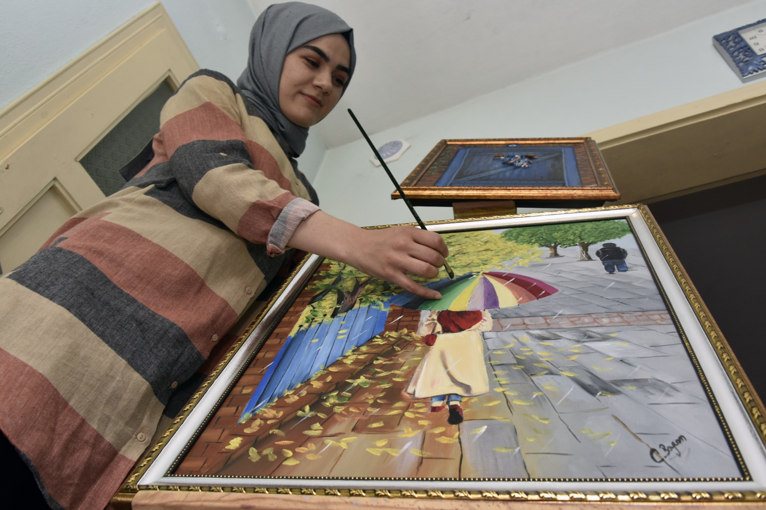 Yeteneğini kursta fark etti şimdi talep üzerine de resim yapıyor 2