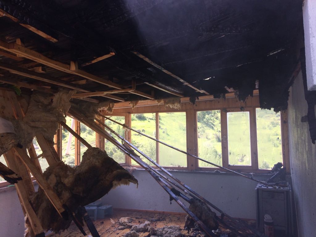 Olucak köyünde yangın 1