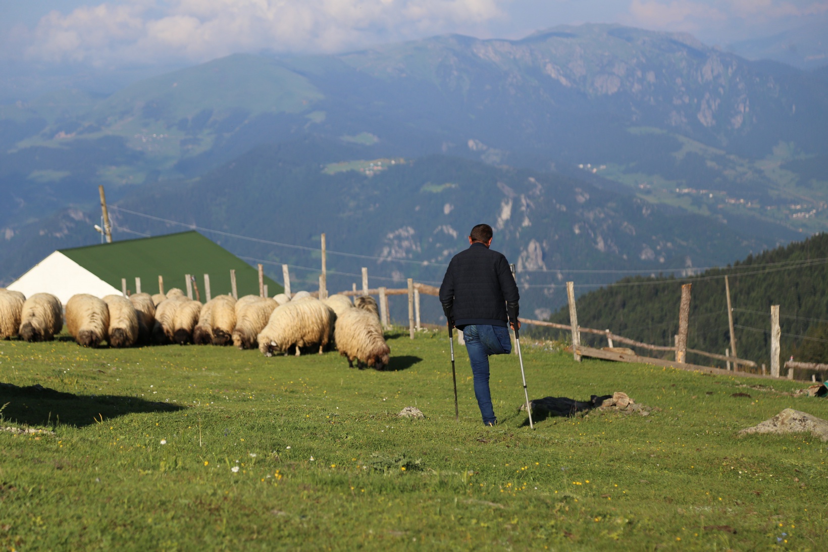 26 yıldır tek bacağıyla hayvanlarını otlatıyor 4