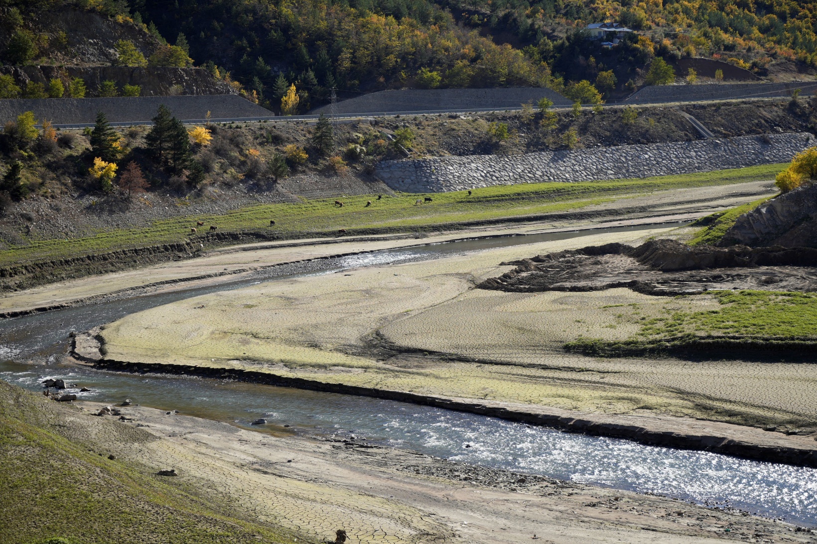Torul Barajında göl yerini çöl manzarasına bıraktı 4