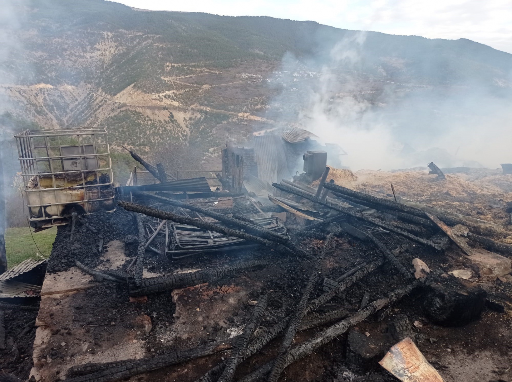 Torul’daki ahır yangınında 9 büyükbaş hayvan telef oldu 3