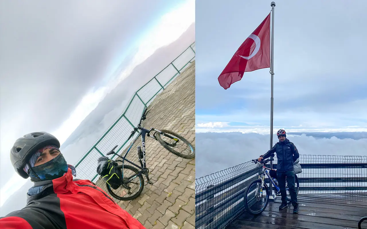 Dünyanın en yüksekteki mescidine bisikletle çıktılar 3