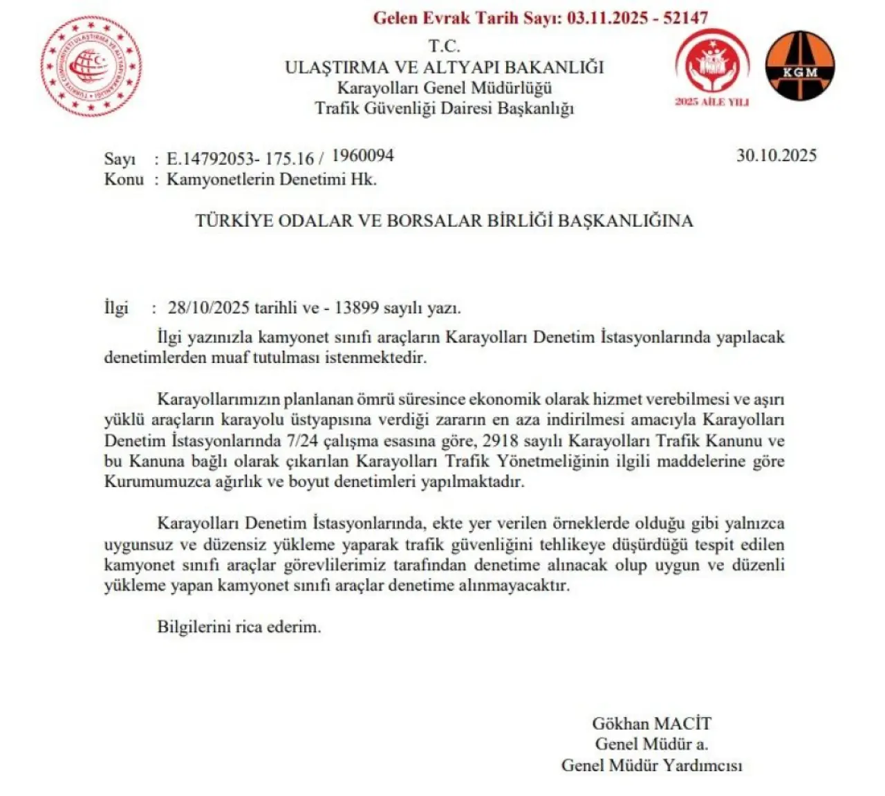 Akçay müjdeyi verdi: Kamyonetlerin denetim çilesi bitiyor 1