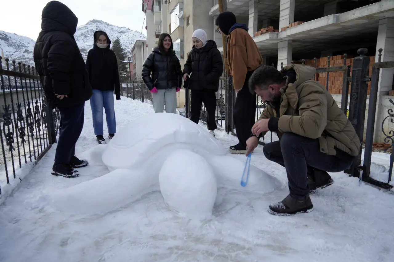 Gümüşhane'de "kardan kaplumbağa" ilgi odağı oldu 4