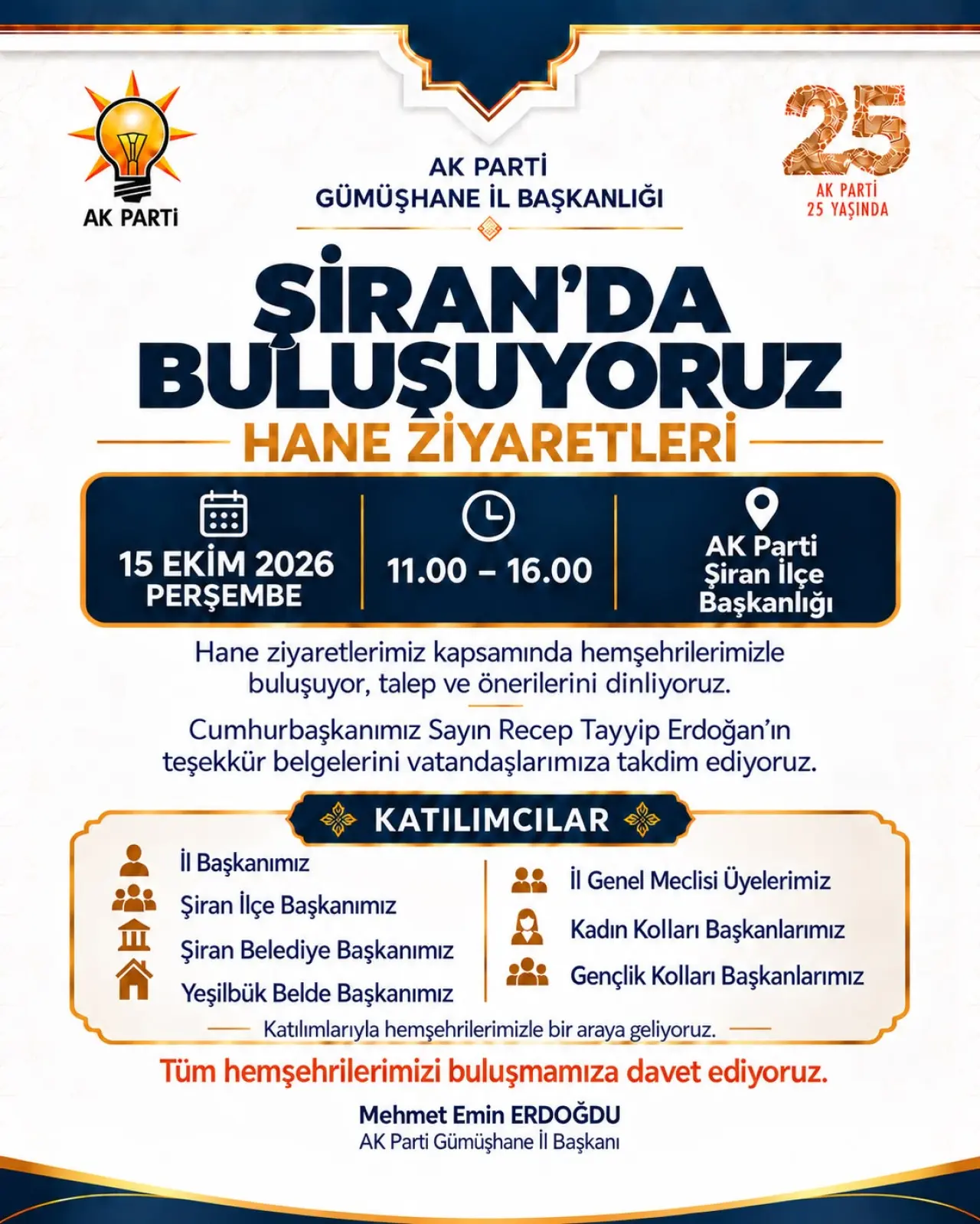 AK Parti Gümüşhane teşkilatı il ve ilçelerde "halk buluşmaları" düzenleyecek 3