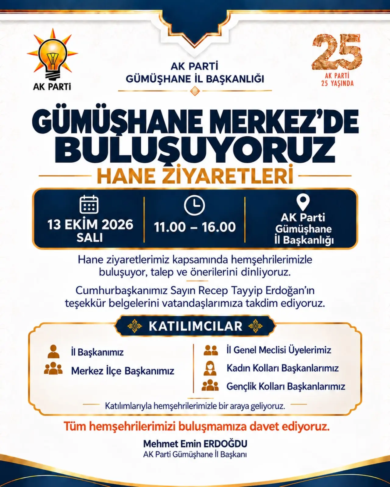 AK Parti Gümüşhane teşkilatı il ve ilçelerde "halk buluşmaları" düzenleyecek 5