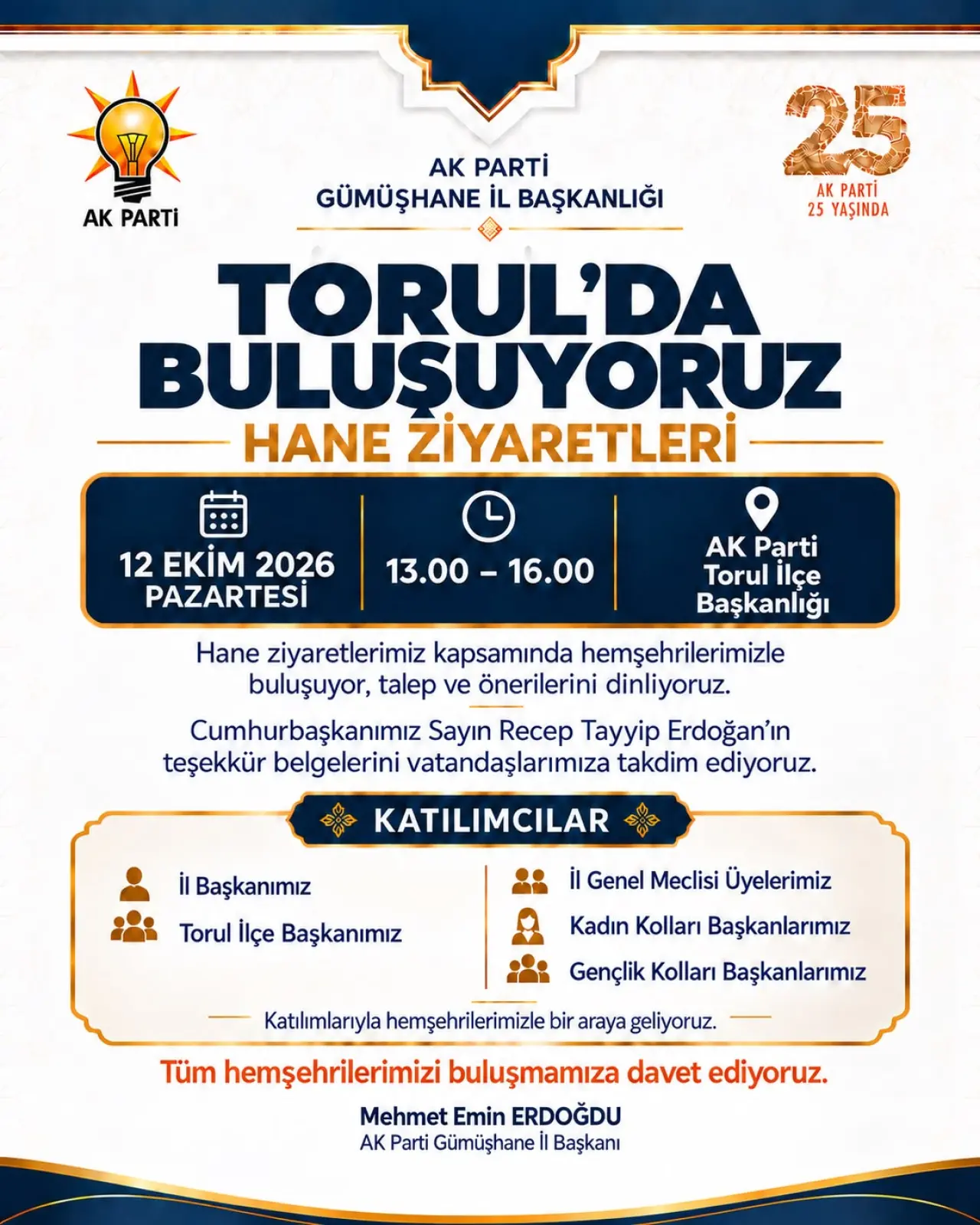AK Parti Gümüşhane teşkilatı il ve ilçelerde "halk buluşmaları" düzenleyecek 6