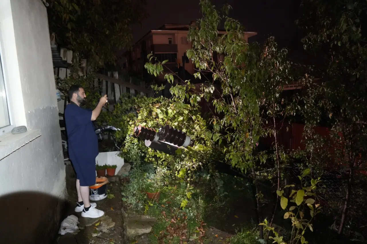 Gümüşhane'de aynı elektrik direği yaşlı kadının bahçesine ikinci kez devrildi! 1