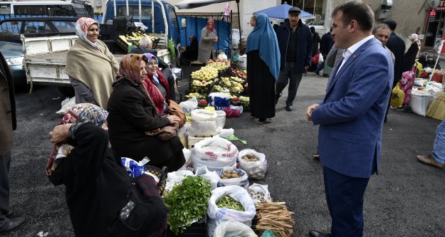 Başkan Çimen, köylü pazarını ziyaret etti