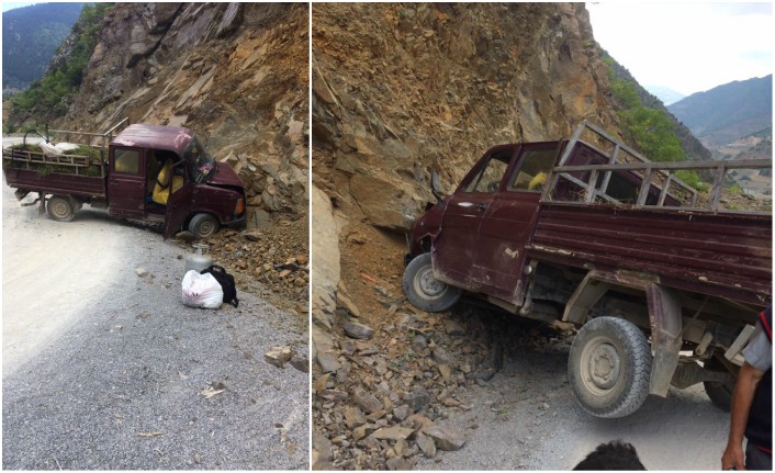 Yurt köyünde korkutan kaza