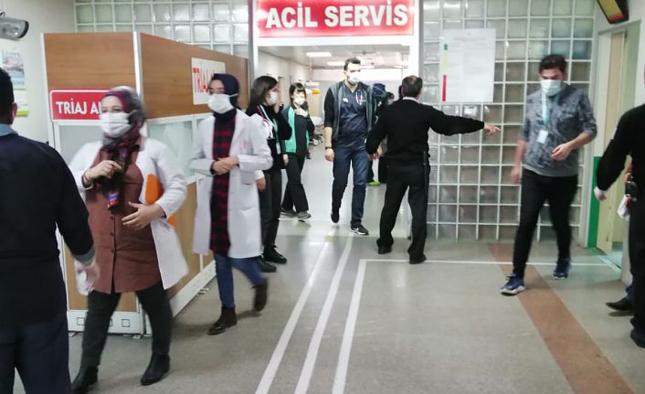 Gümüşhane Devlet Hastanesinde koronavirüs tatbikatı