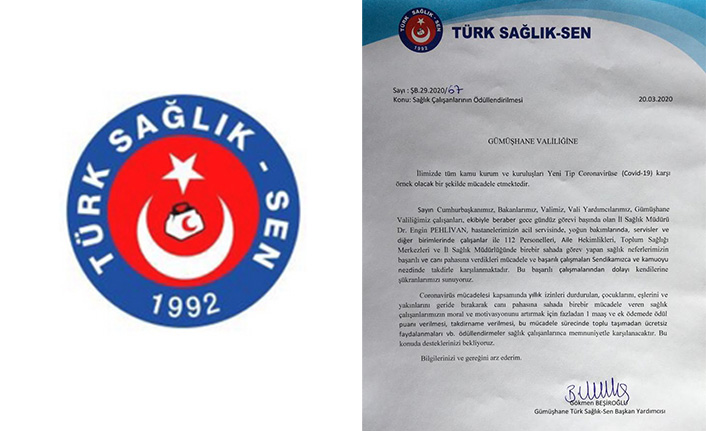 Türk Sağlık-Sen sağlık çalışanlarının ödüllendirilmesini istedi