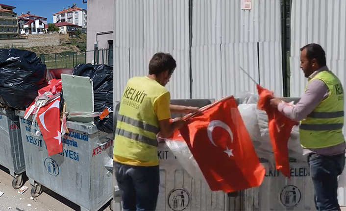 Belediye işçilerinin Türk bayrağı hassasiyeti takdir topladı