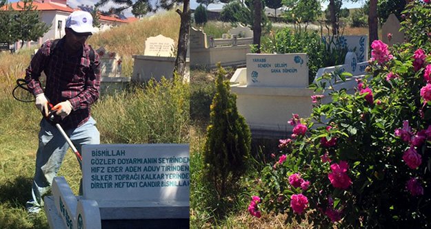 Köse Belediyesinden Mezarlık temizliği