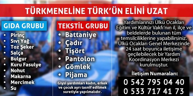 Ülkü Ocaklarından Türkmeneline Yardım Kampanyası