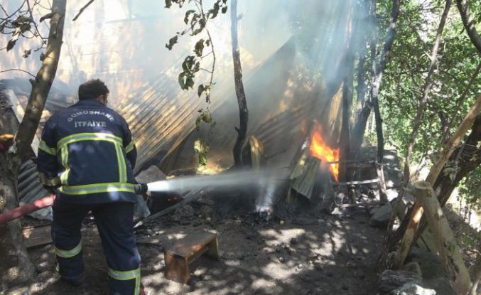 Gümüşhane’de bir evin bahçesinde çıkan yangın paniğe neden oldu