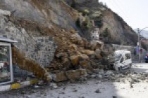 Gümüşhane Kayalar Park Halindeki Aracın Üzerine Düştü