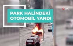 Gümüşhane’de park halindeki LPG’li otomobil yandı