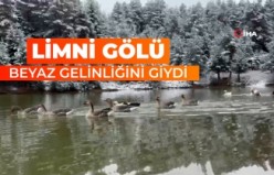 Zigana Dağı'nın eteklerindeki Limni Gölü beyaz gelinliğini giydi