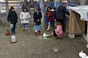 Köy okulunda mini hayvanat bahçesi kurdular