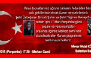 Torul Belediyesi şehitler için Kur’an okutacak